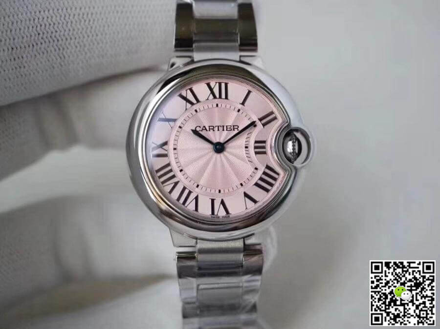 Replica Ballon Bleu De Cartier 33 mm 1:1 Best Edition Pink Dial - DEEPREPS