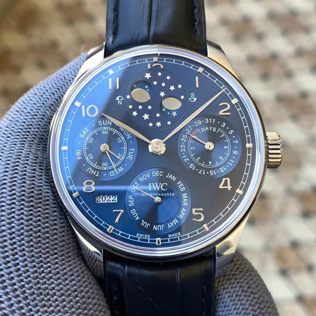Replica IWC Portuguese Perpetual Calendar IW503401 1:1 Best Edition Blue Dial - DEEPREPS