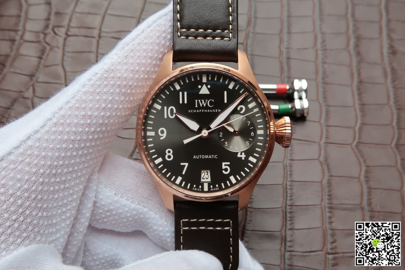 Replica IWC Big Pilot IW500901 1:1 Best Edition Rose Gold Black Dial - DEEPREPS
