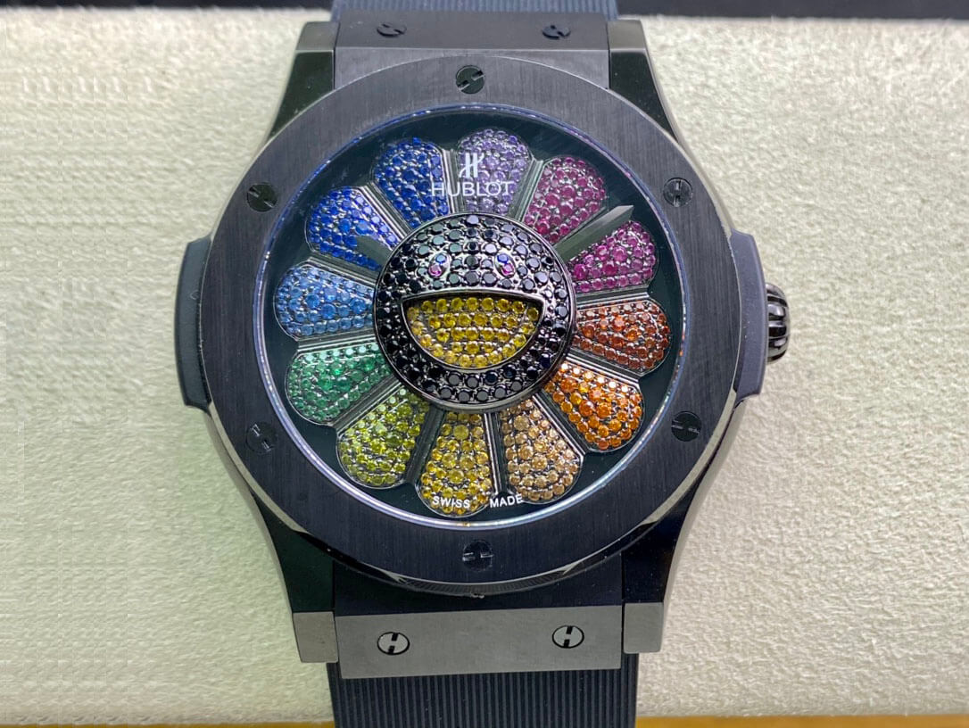 Replica Hublot Classic Fusion Takashi Murakami 507.CX.9000.RX.TAK21 1:1 Best Edition Sunflower Color Dial - DEEPREPS