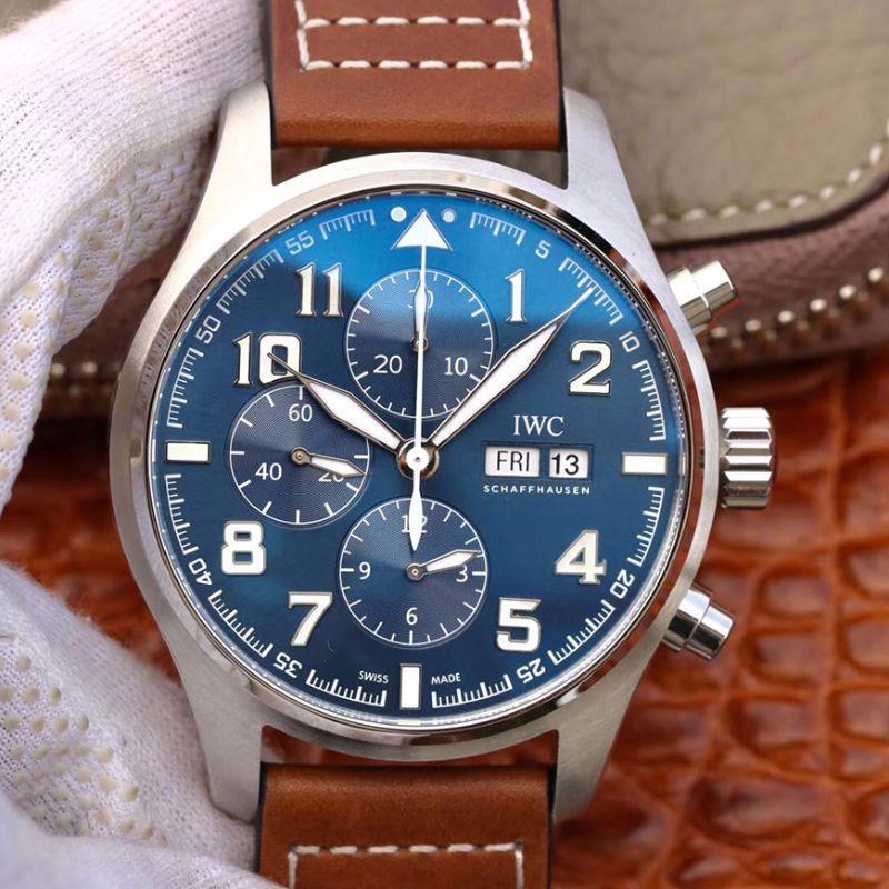 Replica IWC Pilot Chronograph IW377714 Men Watches 1:1 Best Edition Blue Dial - DEEPREPS