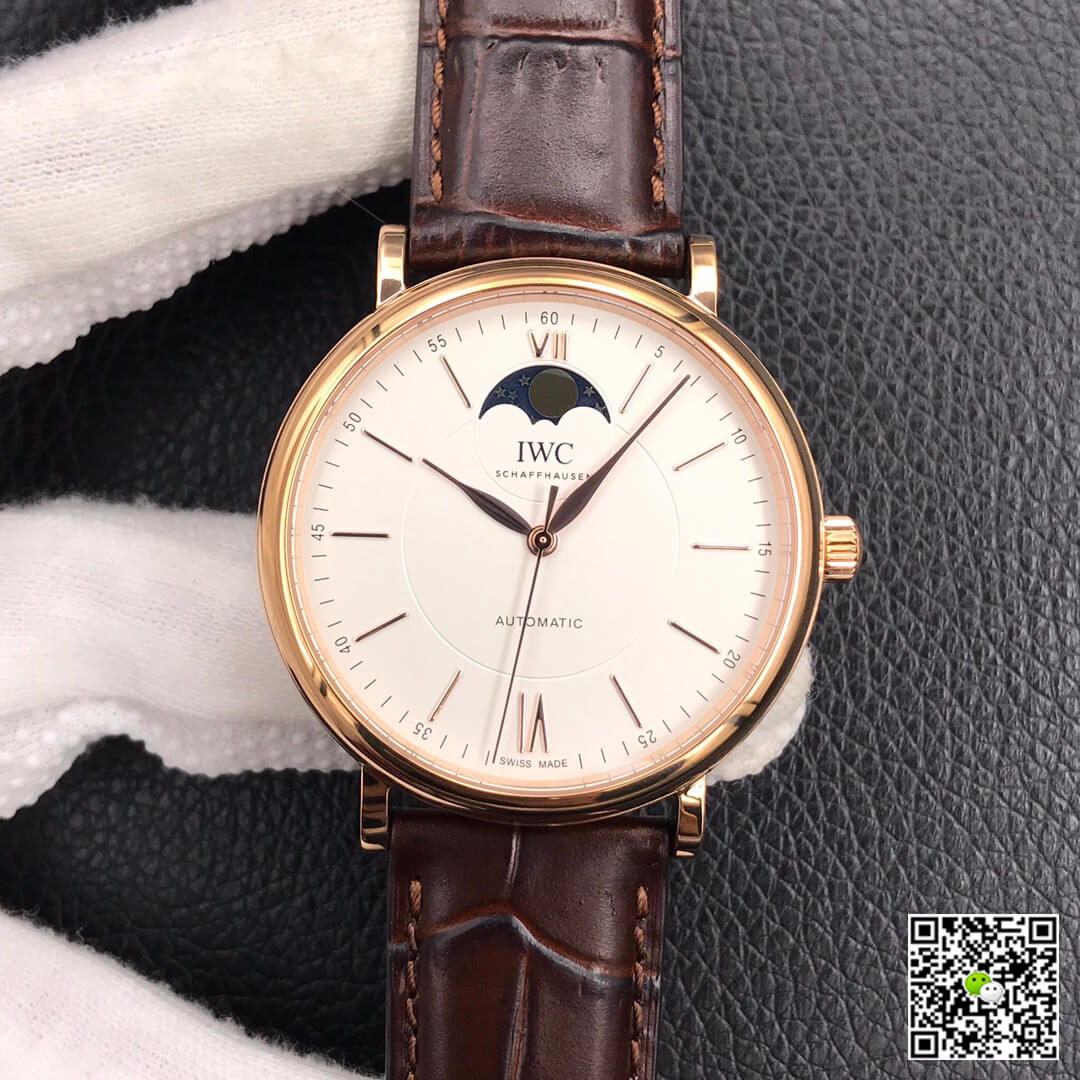 Replica IWC Portofino Moon Phase IW459401 1:1 Best Edition Rose Gold White Dial - DEEPREPS