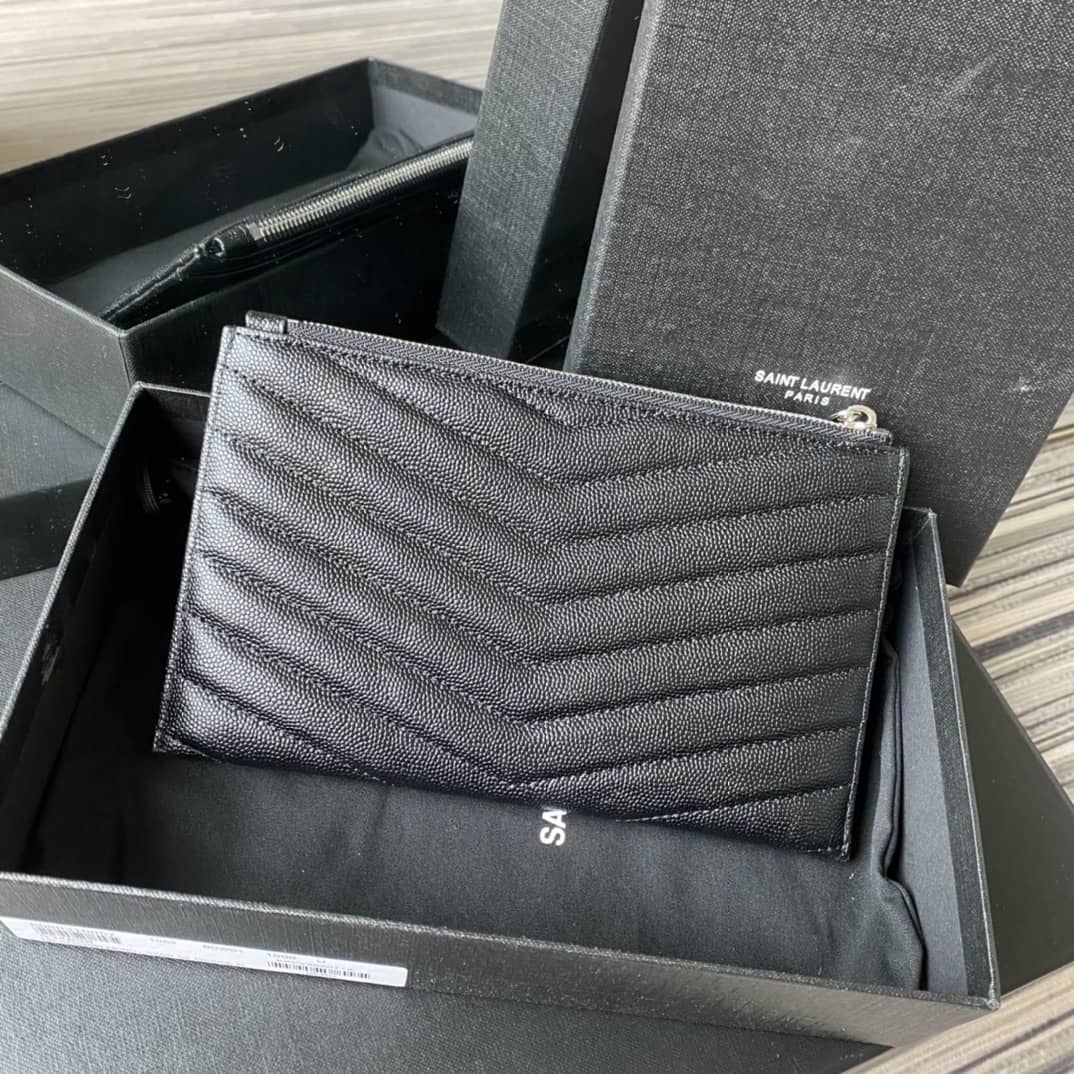 YSL Clutch Replica Monogram Bill Pouch Black Metal - DEEPREPS
