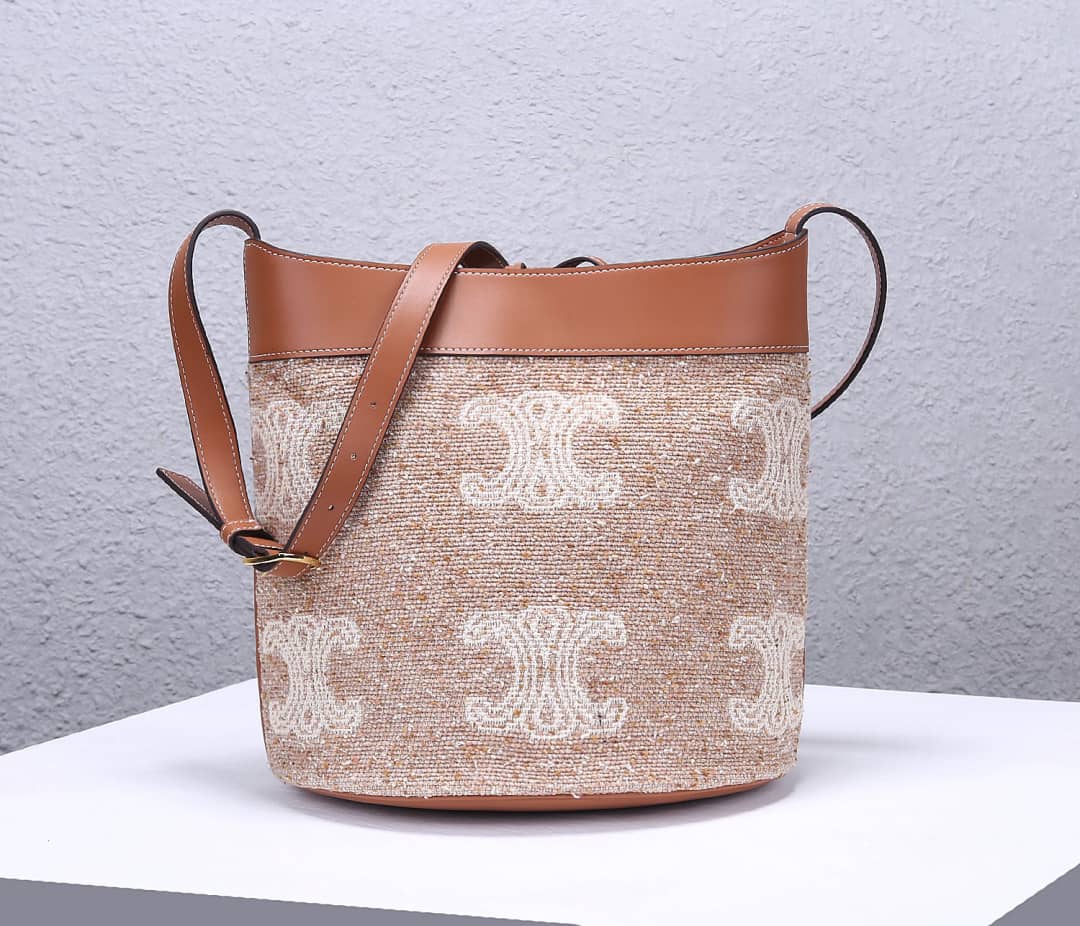 Celine Triomphe Bag Dupe Canvas Replica Bucket Bag - DEEPREPS