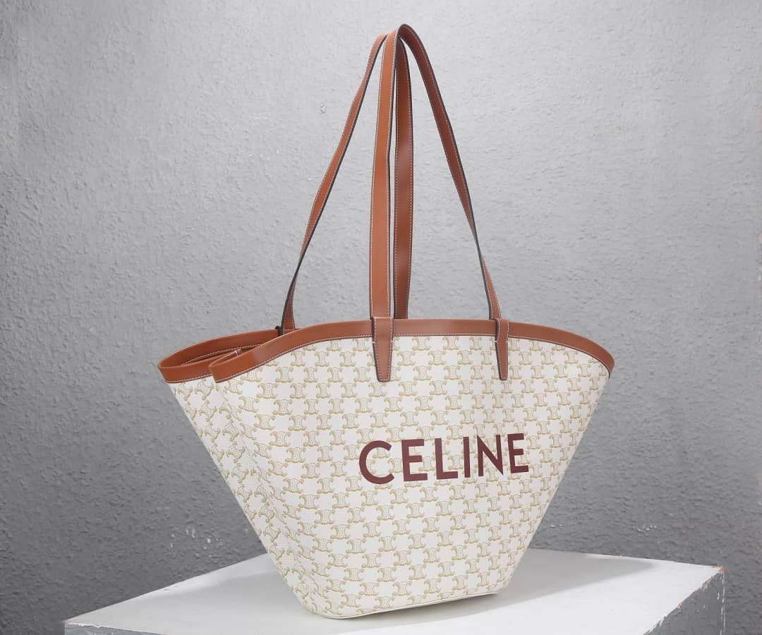 Celine Triomphe Bag Dupe Large Couffin Triomphe Canvas Print Tote - DEEPREPS