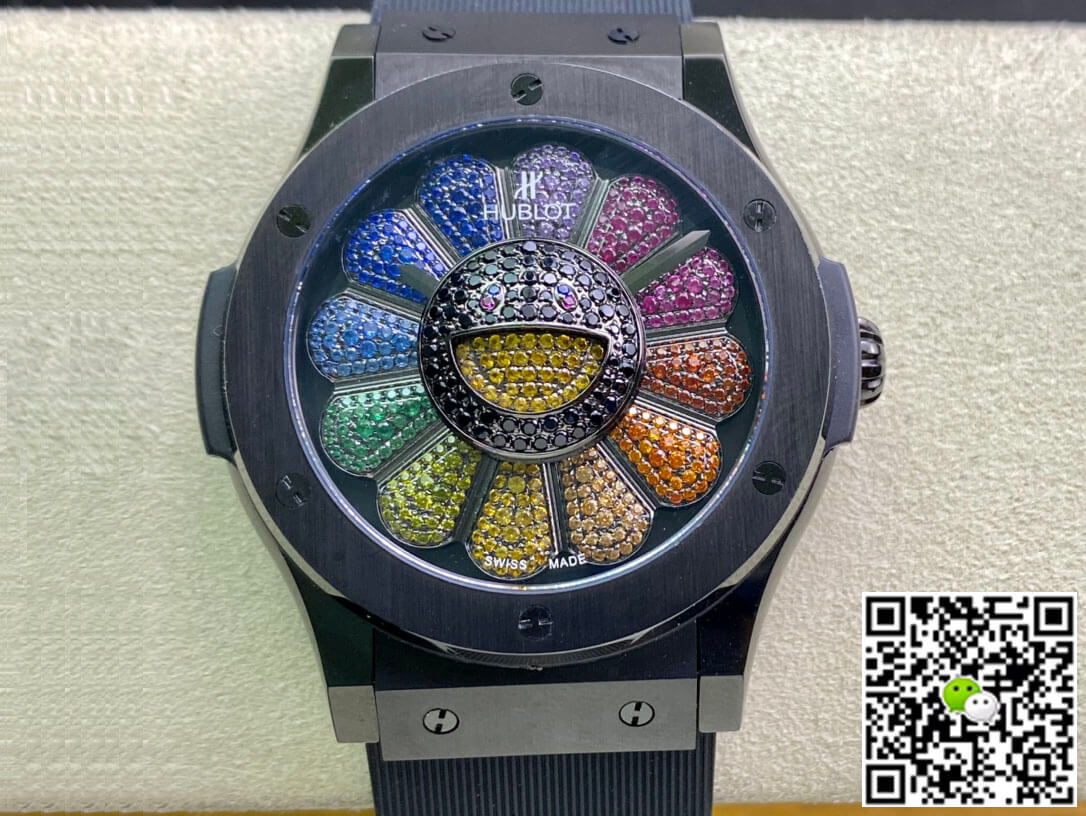 Replica Hublot Classic Fusion Takashi Murakami 507.CX.9000.RX.TAK21 1:1 Best Edition Sunflower Color Dial - DEEPREPS