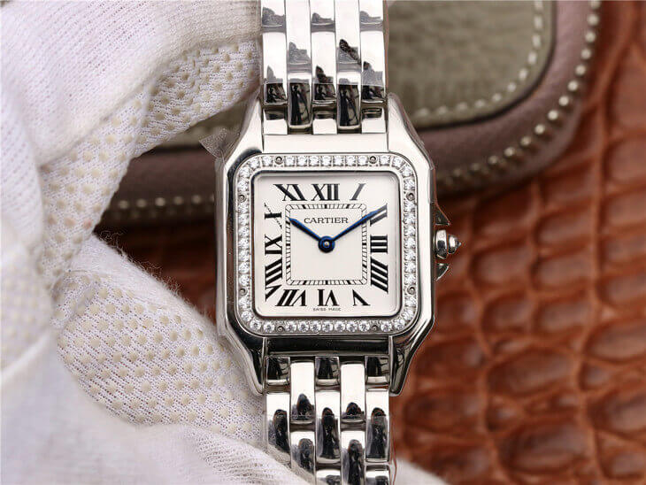 Replica Panthere De Cartier W4PN0008 1:1 Best Edition  Diamond Silver Dial - DEEPREPS