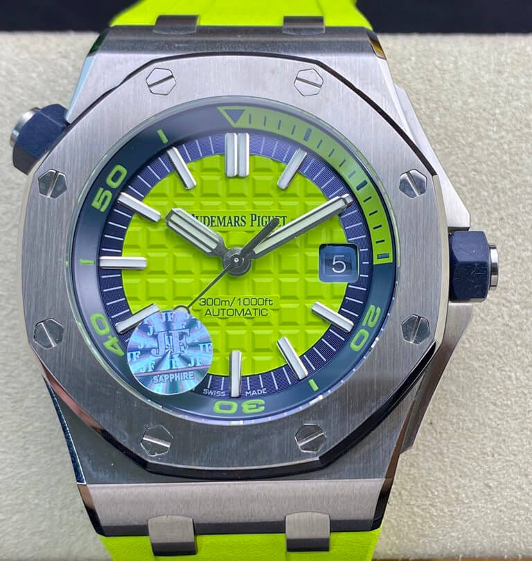 Replica Audemars Piguet Royal Oak Offshore Diver 15710ST.OO.A038CA.01 1:1 Best Edition Green Textured Dial - DEEPREPS