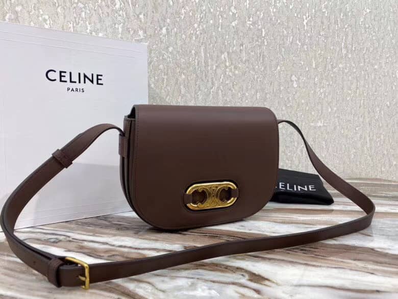 Celine Triomphe Bag Dupe Medium Maillon Triomphe Calfskin Replica Bag - DEEPREPS