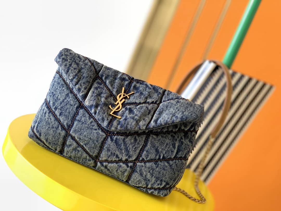 YSL Dupes Bags Saint Laurent Loulou Denim Shoulder Bag - DEEPREPS