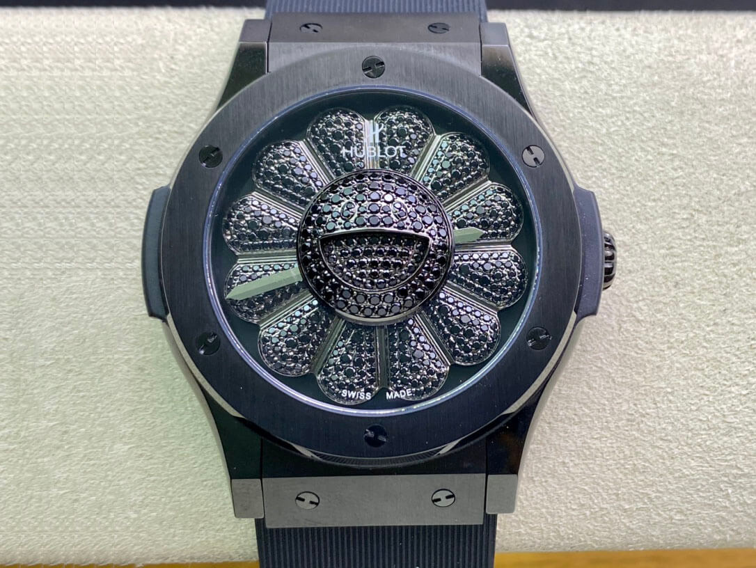 Replica Hublot Classic Fusion Takashi Murakami 507.CX.9000.RX.TAK21 1:1 Best Edition Sunflower Black Dial - DEEPREPS