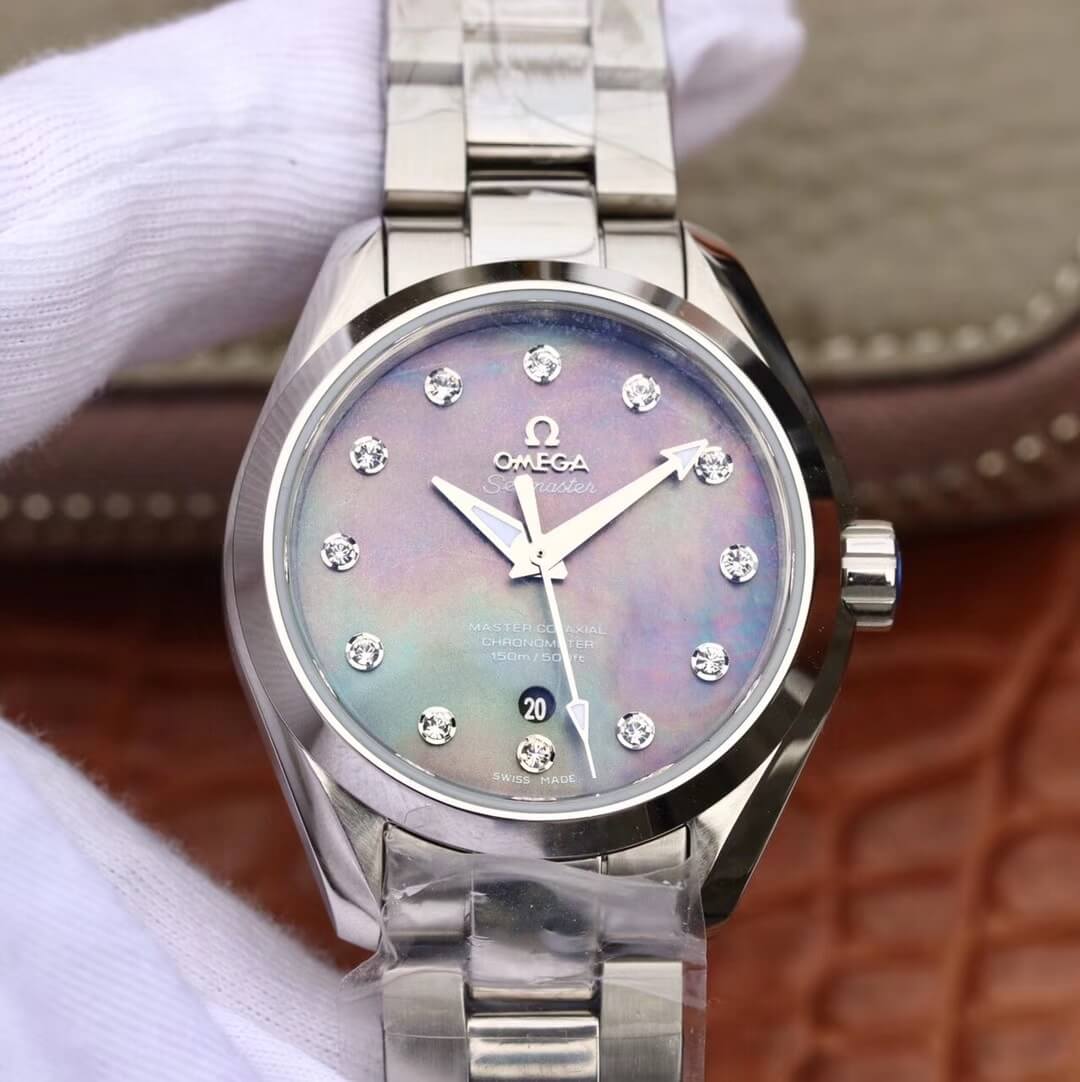 Replica Omega Seamaster 231.10.34.20.57.001 Aqua Terra 150M 1:1 Best Edition Fritillaria Diamond Dial - DEEPREPS