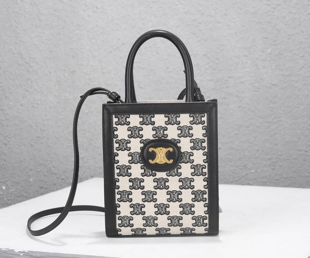 Celine Dupe  Triomphe Canvas Small Cabas Vertical Replica Bag - DEEPREPS