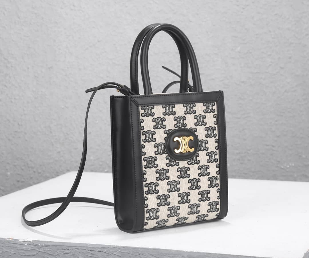 Celine Dupe  Triomphe Canvas Small Cabas Vertical Replica Bag - DEEPREPS