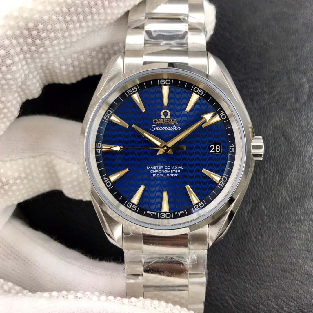 Replica Omega Seamaster Aqua Terra 150M 1:1 Best Edition Rio Olympic Special Edition Blue Dial - DEEPREPS