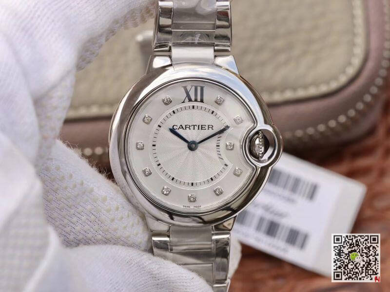 Replica Ballon Bleu De Cartier 33mm 1:1 Best Edition Quartz ETA157 White Dial - DEEPREPS