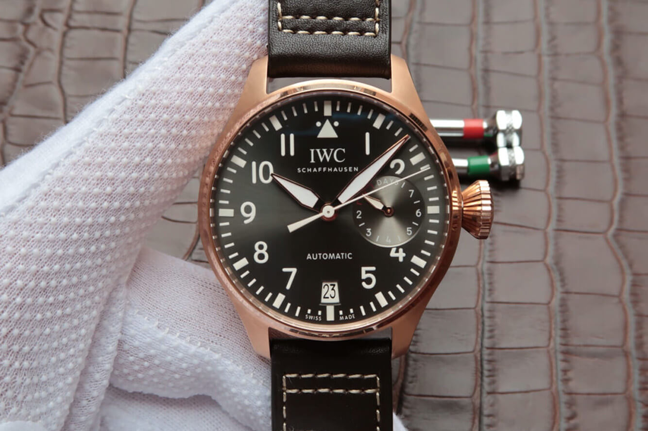 Replica IWC Big Pilot IW500901 1:1 Best Edition Rose Gold Black Dial - DEEPREPS
