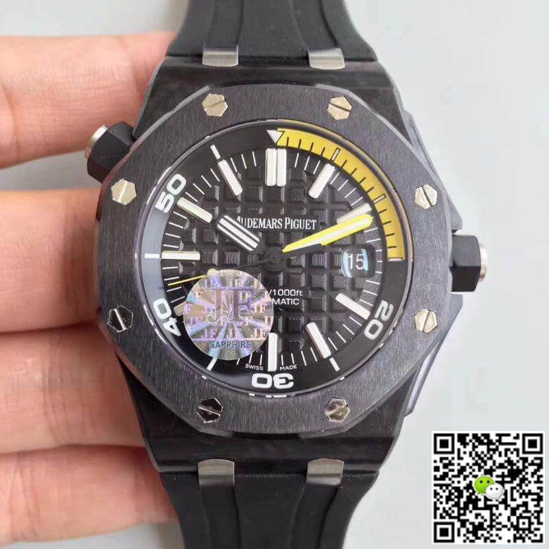 Replica Audemars Piguet Royal Oak Offshore Diver 15706AU.OO.A002CA.01 1:1 Best Edition Black Dial - DEEPREPS