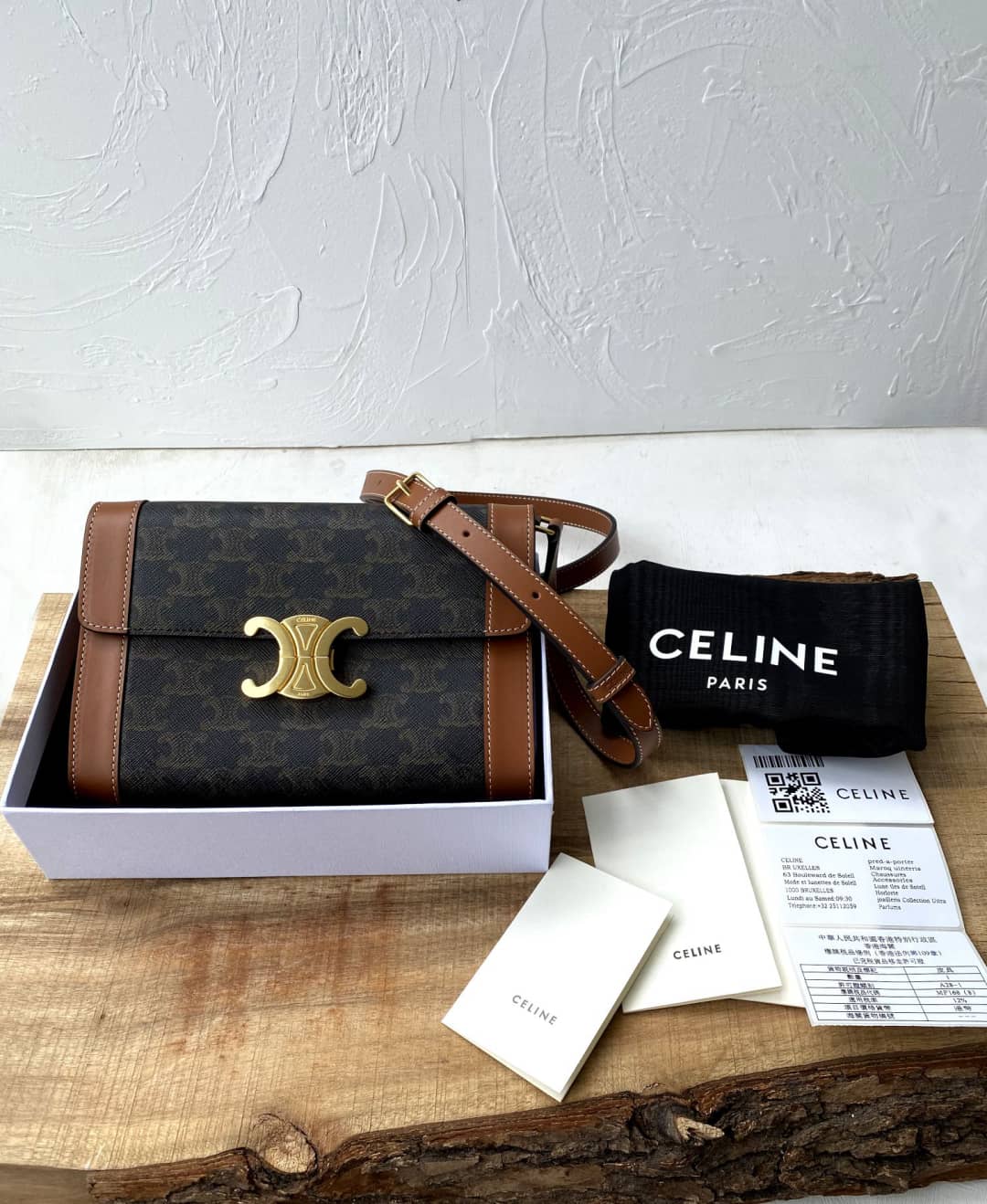 Celine Triomphe Bag Dupe Calf Leather Shoulder Strap Triomphe Replica Bag - DEEPREPS