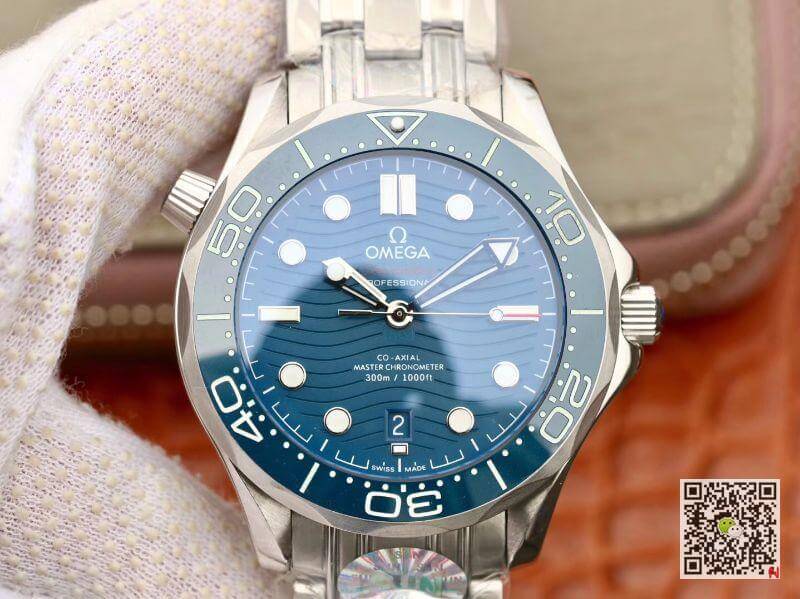 Replica Omega Seamaster Diver 300m 210.30.42.20.03.001 1:1 Best Edition Mechanical Watches Blue wave dial - DEEPREPS