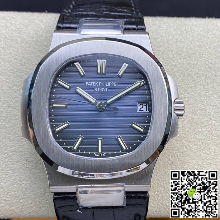 Replica Patek Philippe Nautilus 5711 1:1 Best Edition Blue Dial Cowhide Strap - DEEPREPS