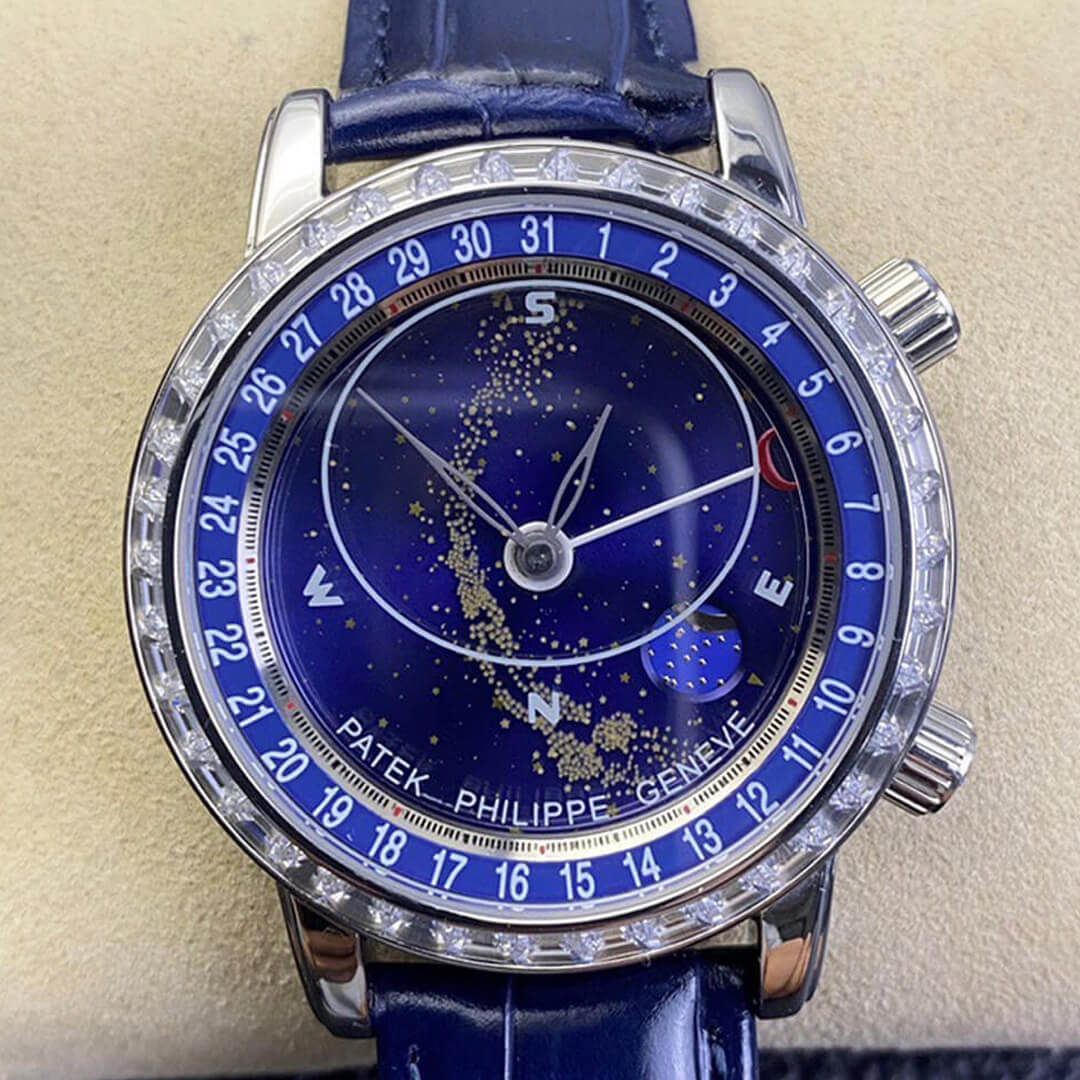 Replica Patek Philippe Grand Complications 6104G-001 1:1 Best Edition Sky Moon Blue Dial - DEEPREPS