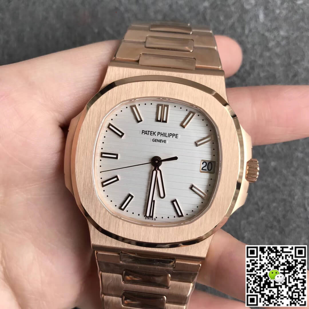 Replica Patek Philippe Nautilus 5711/1R-001 1:1 Best Edition V4 Rose Gold White Dial - DEEPREPS