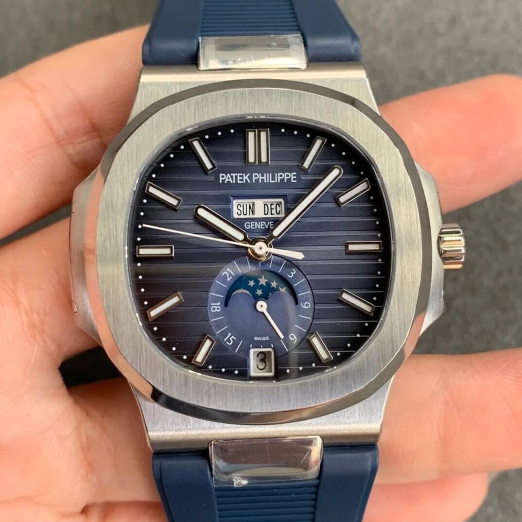 Replica Patek Philippe Nautilus 5726 1:1 Best Edition V2 Blue Rubber Strap - DEEPREPS