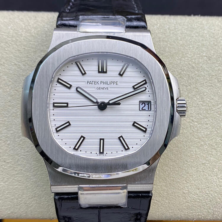 Replica Patek Philippe Nautilus 5711 1:1 Best Edition White Dial Cowhide Strap - DEEPREPS