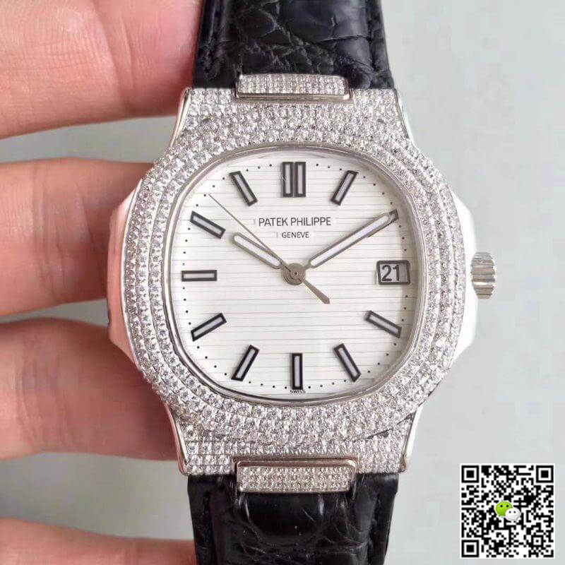 Patek Philippe Replica Nautilus Jumbo 5719/1G-001 1:1 Best Edition White Dial - DEEPREPS
