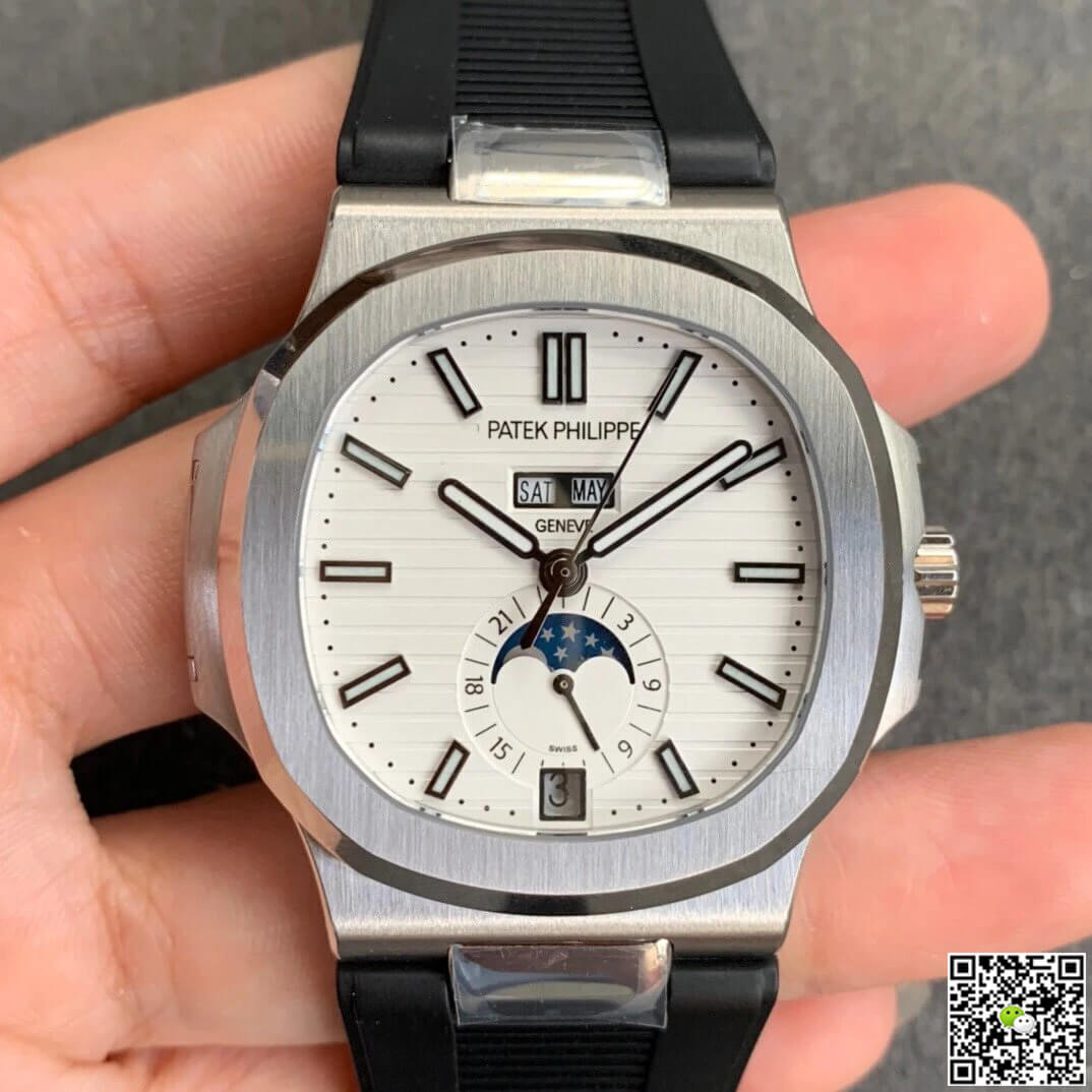 Replica Patek Philippe Nautilus 5726 1:1 Best Edition  V2 Black Rubber Strap - DEEPREPS
