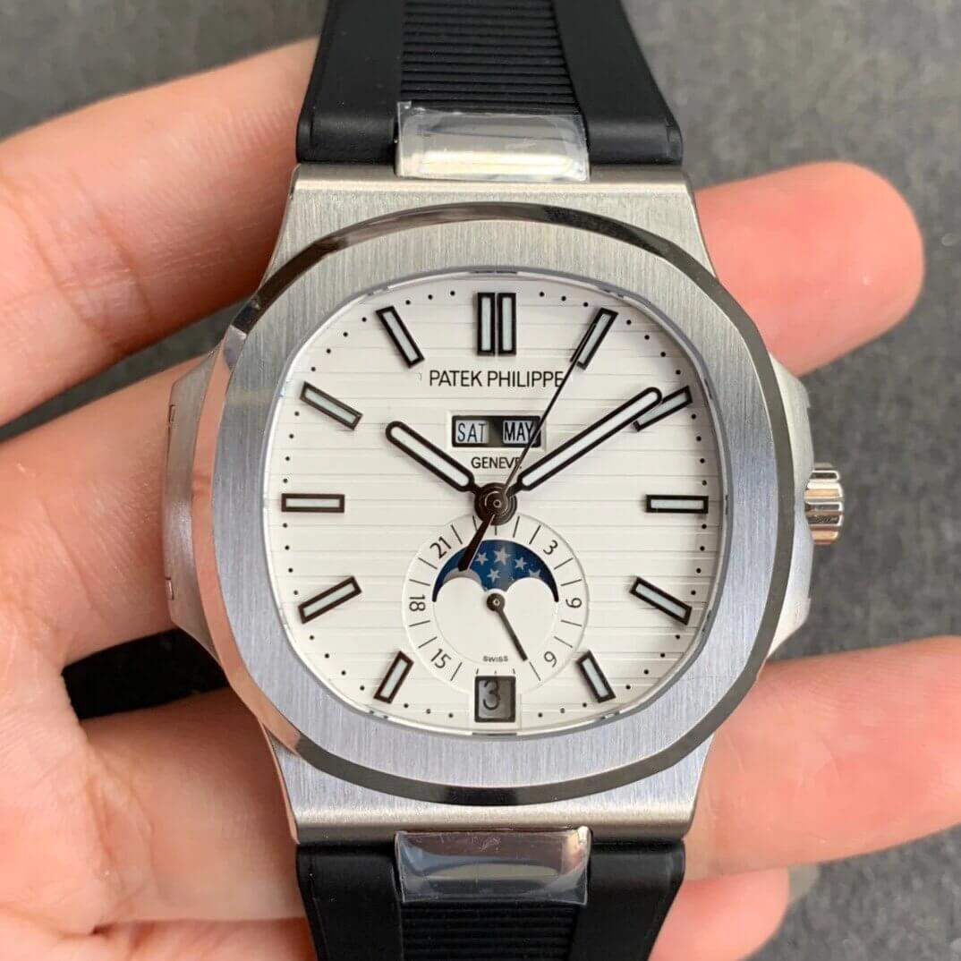 Replica Patek Philippe Nautilus 5726 1:1 Best Edition  V2 Black Rubber Strap - DEEPREPS