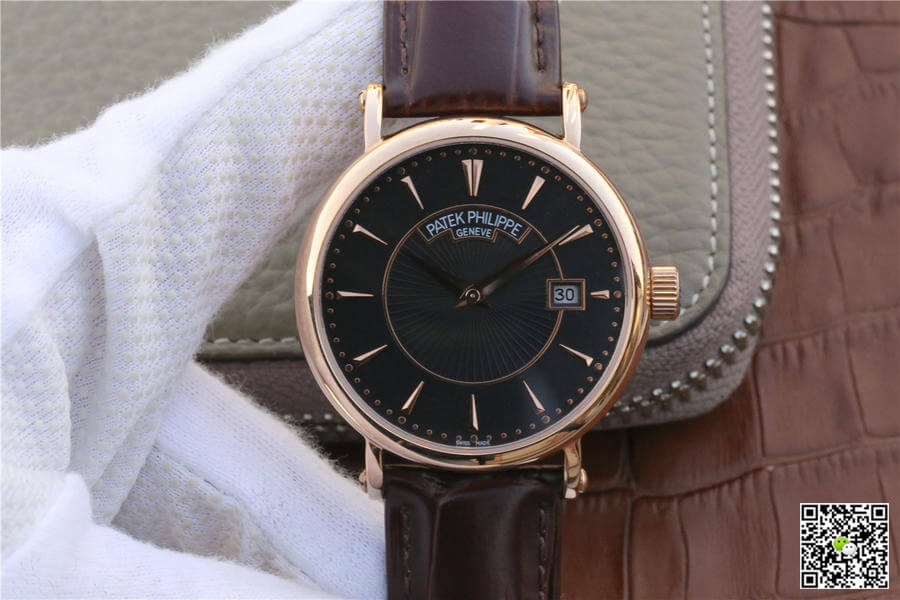 Replica Patek Philippe Calatrava 1:1 Best Edition Rose Gold Leather Strap - DEEPREPS