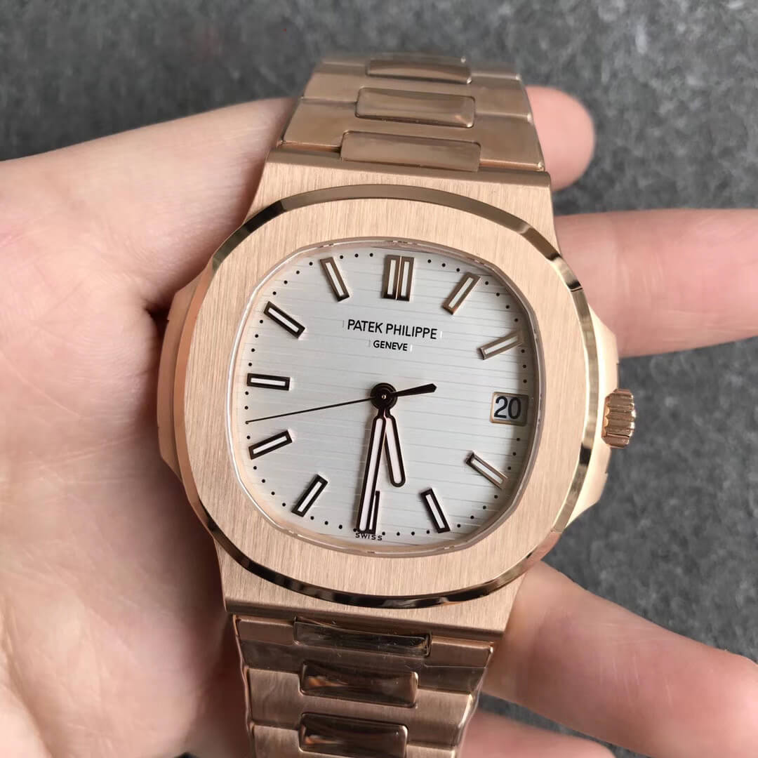 Replica Patek Philippe Nautilus 5711/1R-001 1:1 Best Edition V4 Rose Gold White Dial - DEEPREPS