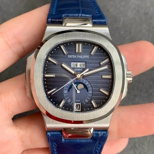 Replica Patek Philippe Nautilus 5726/1A-014 1:1 Best Edition Blue Leather Strap - DEEPREPS