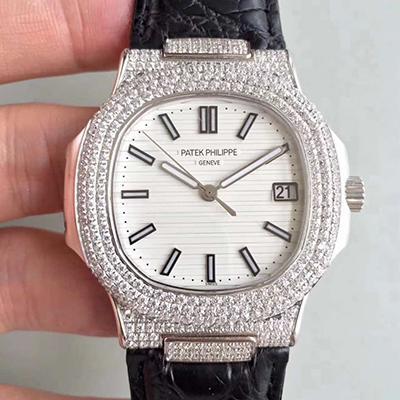 Patek Philippe Replica Nautilus Jumbo 5719/1G-001 1:1 Best Edition White Dial - DEEPREPS