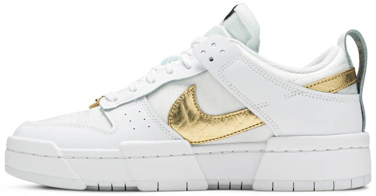 Wmns Dunk Low Disrupt  White Metallic Gold  DD9676-100 - DEEPREPS