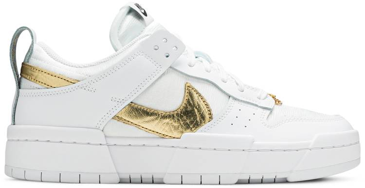 Wmns Dunk Low Disrupt  White Metallic Gold  DD9676-100 - DEEPREPS