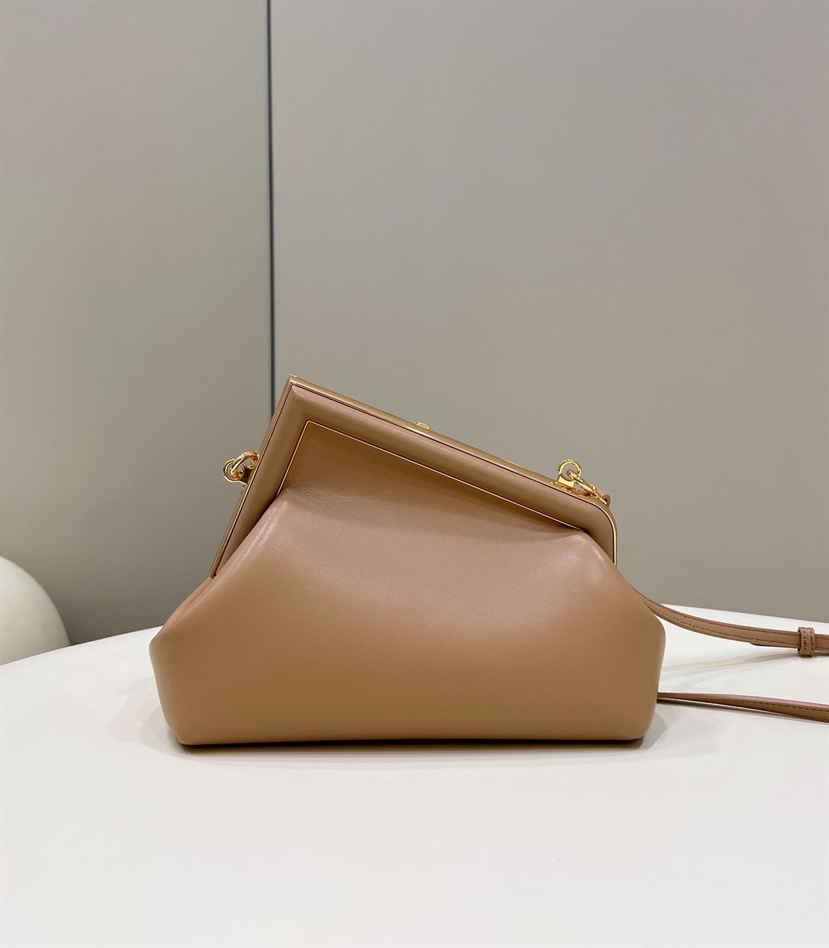 FENDI FIRST SMALL BROWN LEATHER BAG   F052 - DEEPREPS