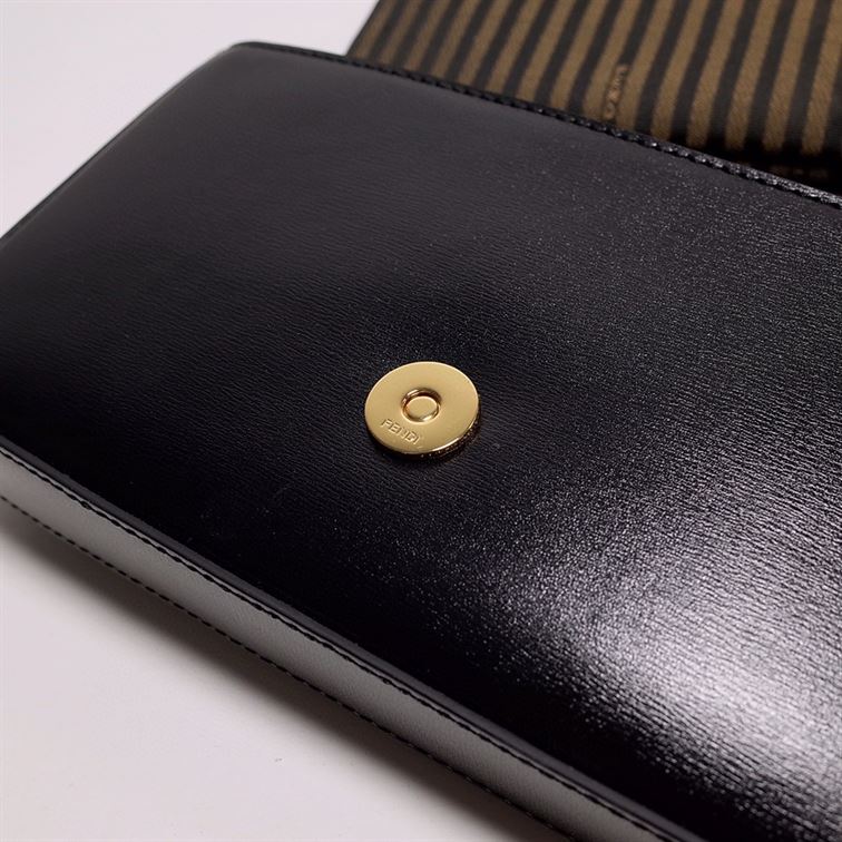 FENDI WALLET ON CHAIN WITH POUCHES BLACK MINI BAG   F054 - DEEPREPS