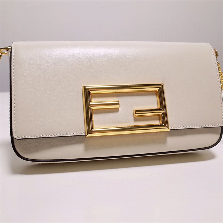 FENDI WALLET ON CHAIN WITH POUCHES MINI WHITE BAG   F053 - DEEPREPS