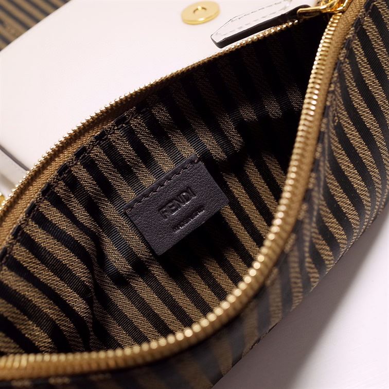 FENDI WALLET ON CHAIN WITH POUCHES MINI WHITE BAG   F053 - DEEPREPS