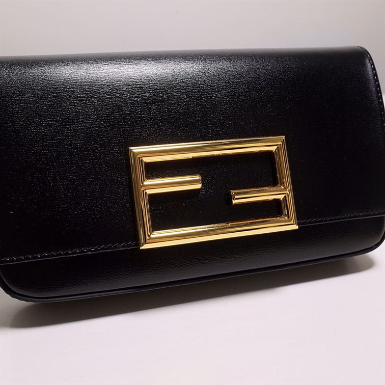 FENDI WALLET ON CHAIN WITH POUCHES BLACK MINI BAG   F054 - DEEPREPS