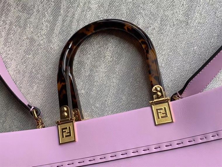FENDI SUNSHINE MEDIUM LILAC LEATHER SHOPPER   F020 - DEEPREPS