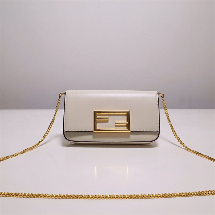 FENDI WALLET ON CHAIN WITH POUCHES MINI WHITE BAG   F053 - DEEPREPS