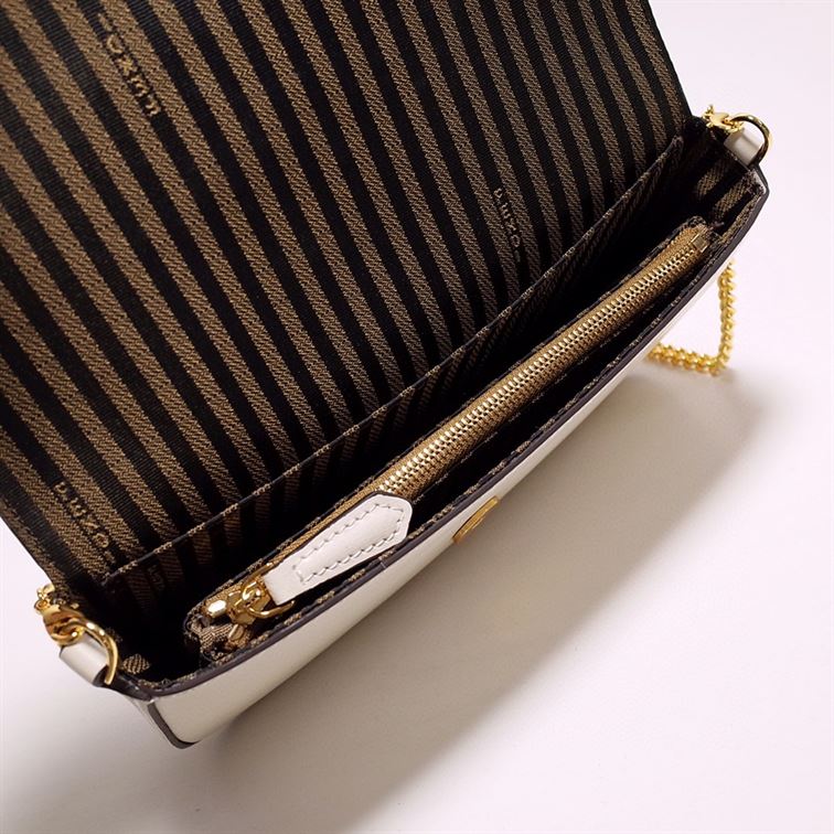 FENDI WALLET ON CHAIN WITH POUCHES MINI WHITE BAG   F053 - DEEPREPS