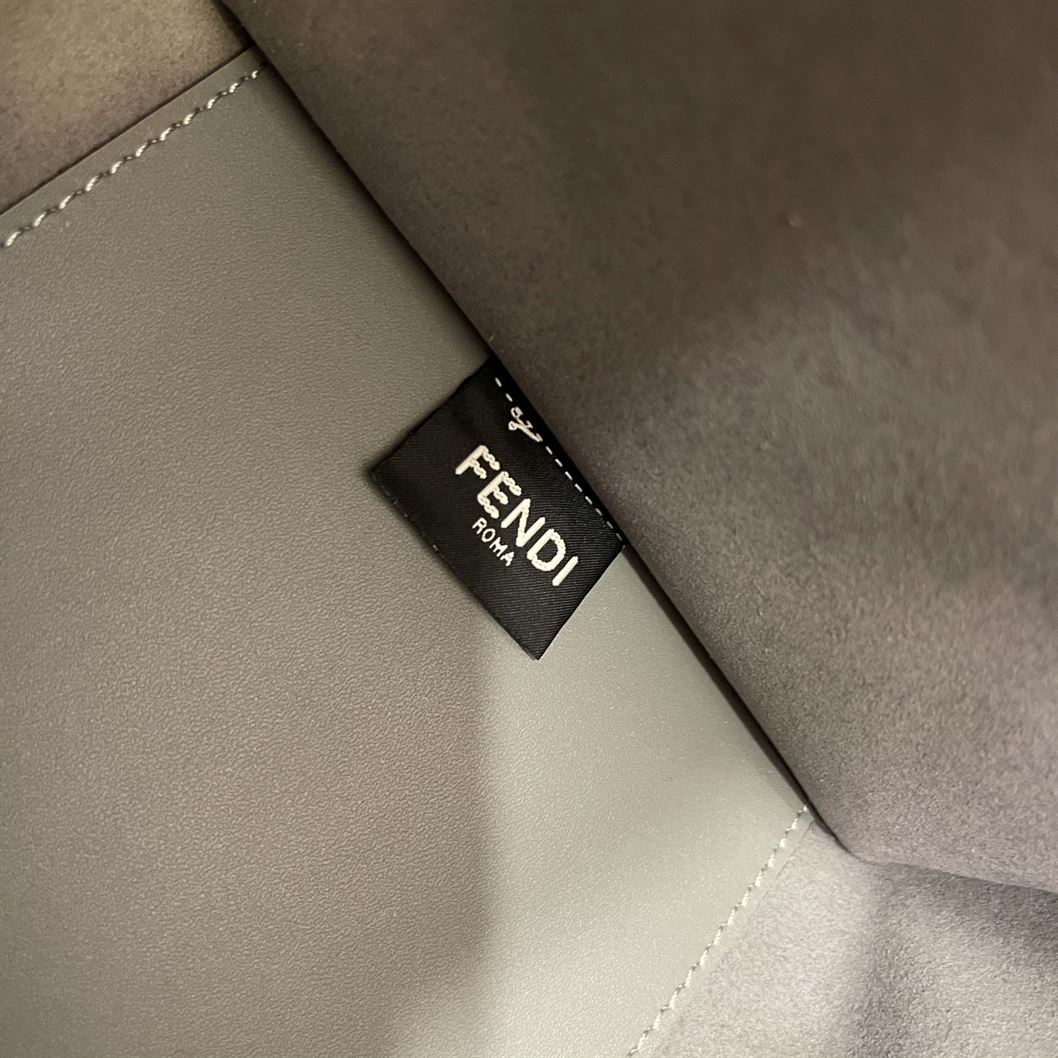 FENDI SUNSHINE MEDIUM GREY LEATHER SHOPPER BAG   F016 - DEEPREPS