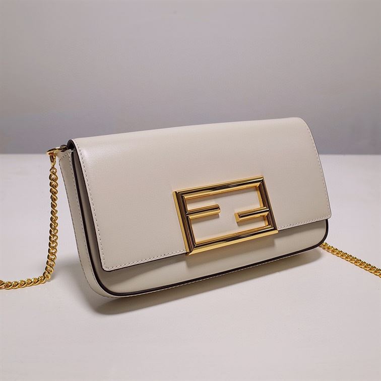 FENDI WALLET ON CHAIN WITH POUCHES MINI WHITE BAG   F053 - DEEPREPS