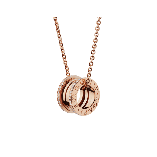 B.ZERO1 NECKLACE in Rose Gold with Diamonds - DEEPREPS