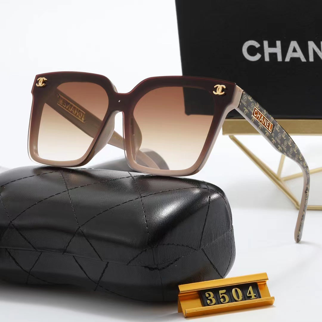 8-color fashion double C square letter printing temple polarized sunglasses - DEEPREPS